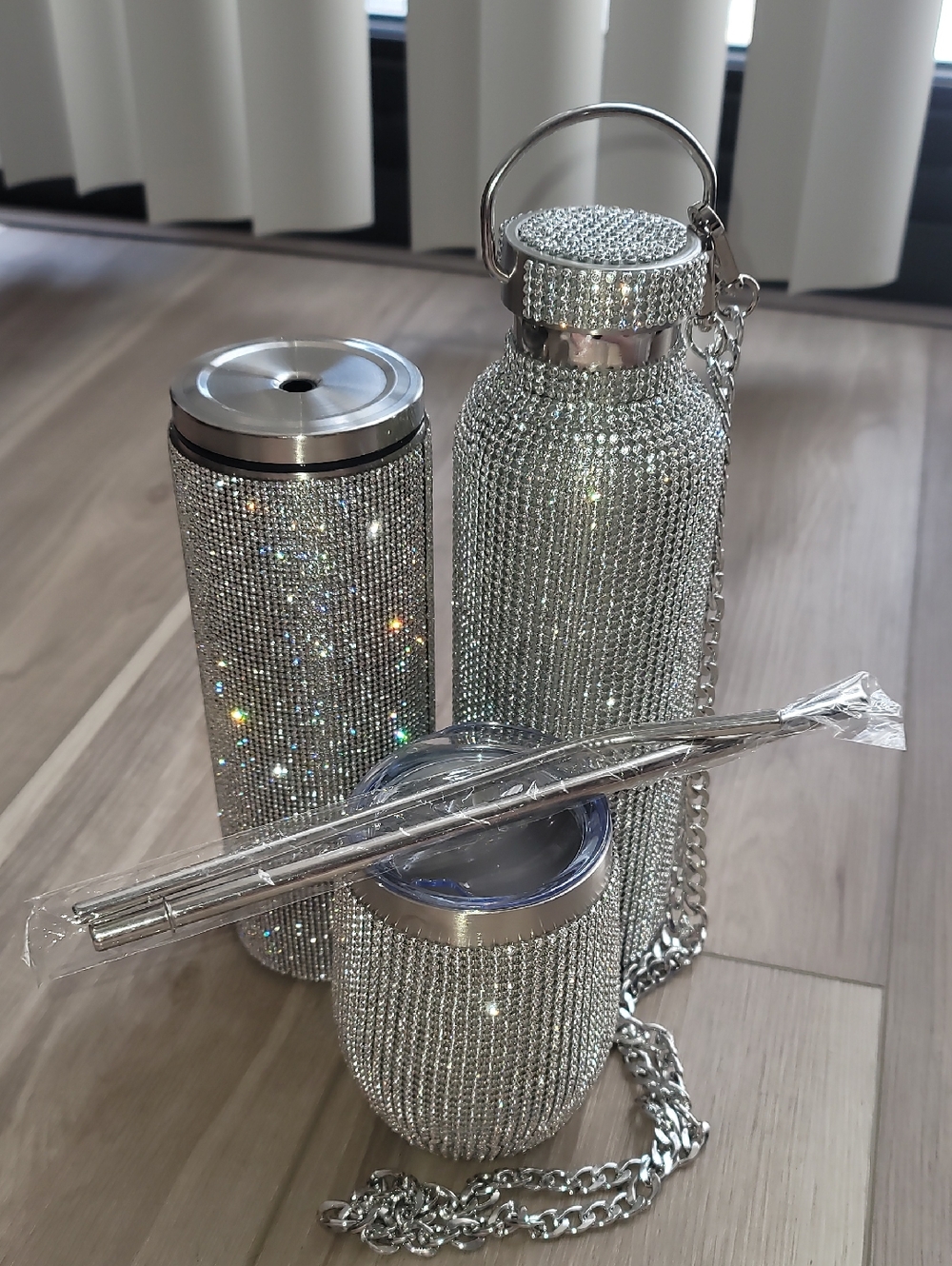 Sparkling Silver Crystal Beverage Set